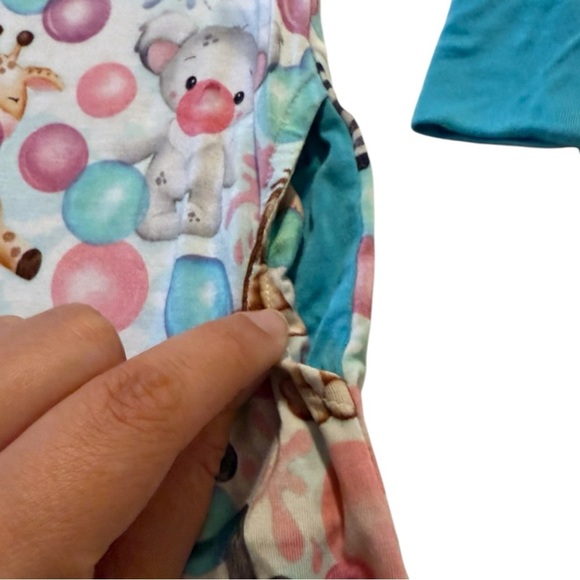Birdie Bean 18-24M Animal Bubble Gum Print Long Sleeve Dress w/ Pockets – Bamboo - Picture 4 of 7